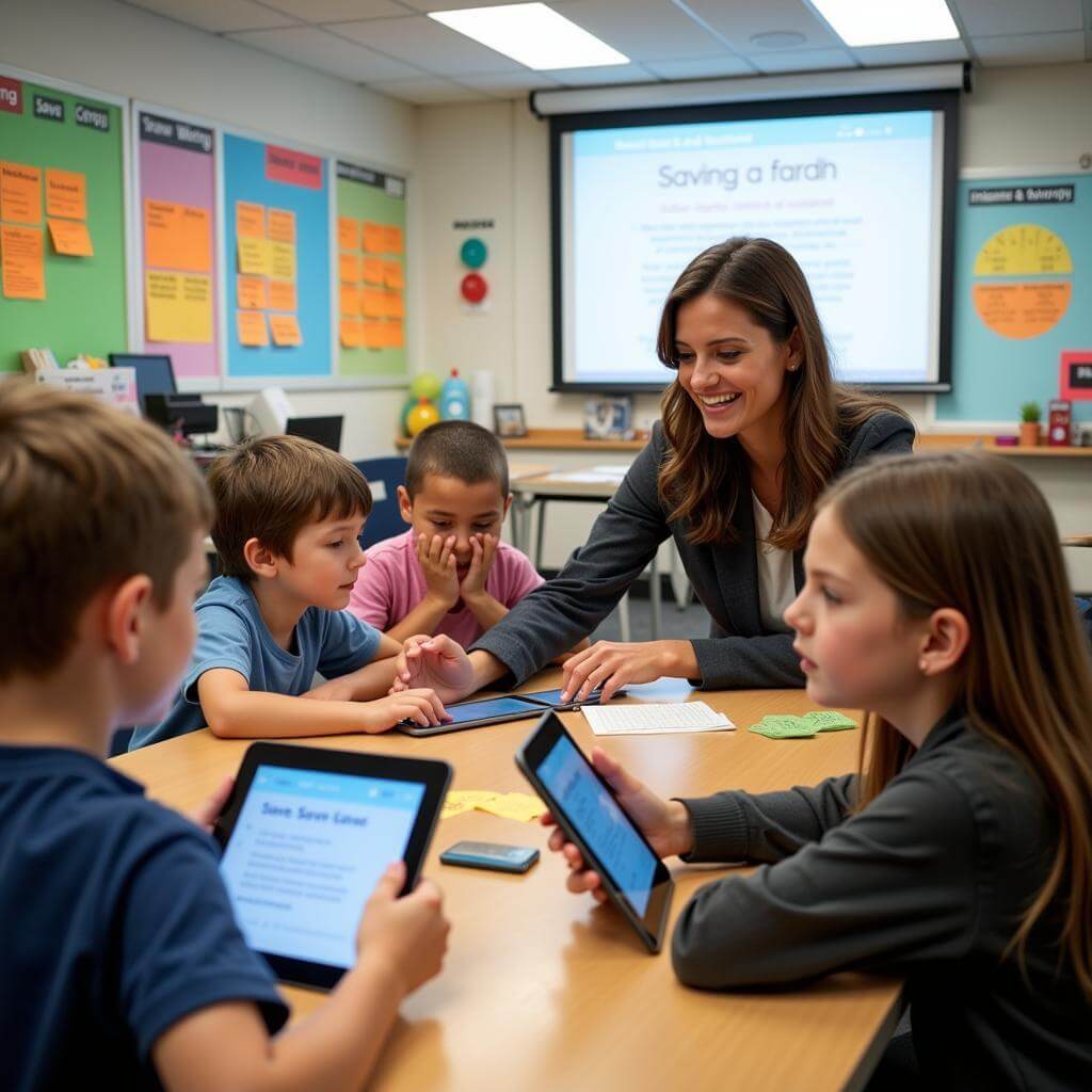 Children engaged in a fun financial literacy lesson