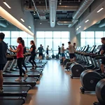 Modern fitness center with state-of-the-art equipment