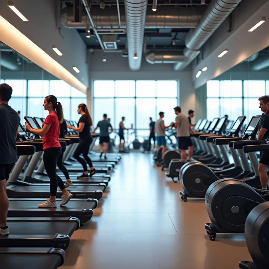 Modern fitness center with state-of-the-art equipment