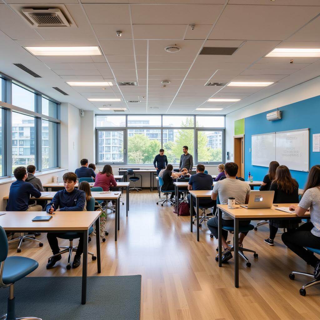 Flexible learning space for hybrid education