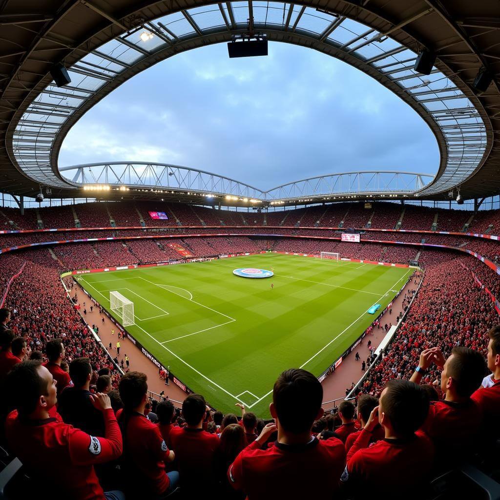 Exciting football match at Wembley Stadium