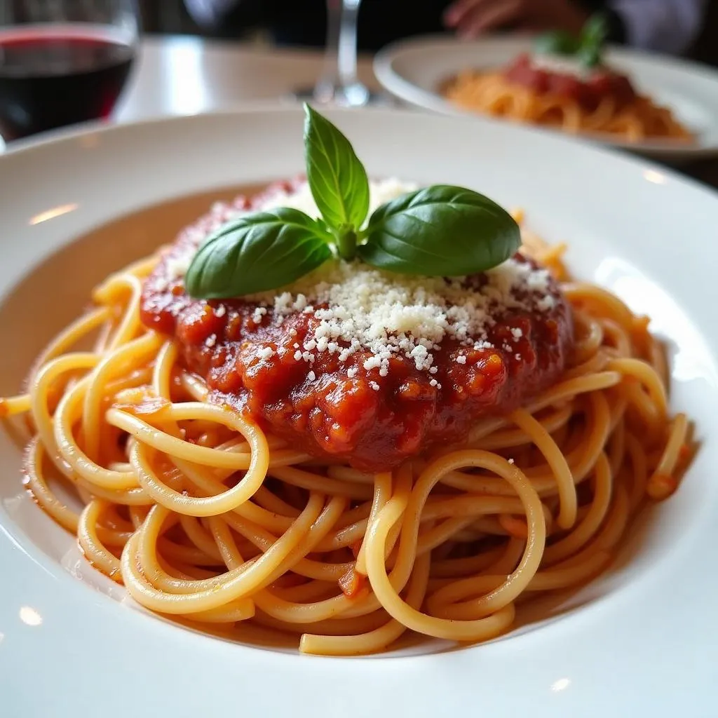 Authentic Italian pasta dish in Rome