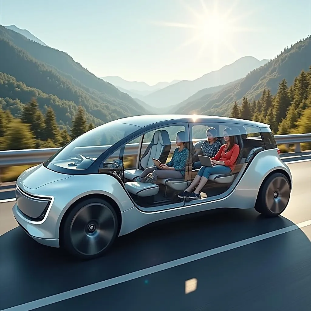 Future road trip in an autonomous electric vehicle