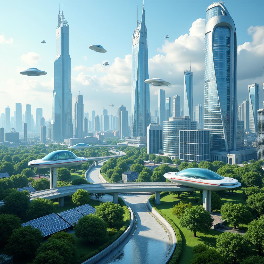 Futuristic smart city concept