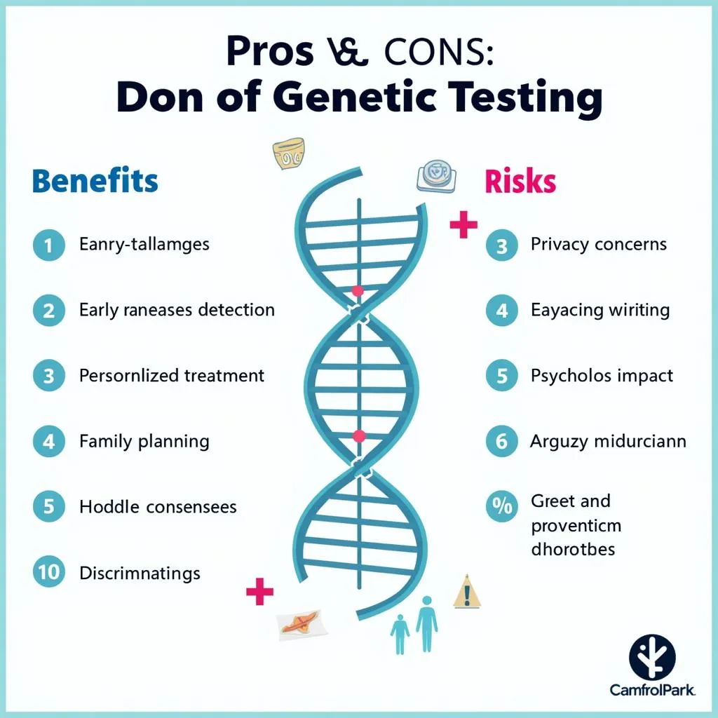 Genetic testing benefits and risks infographic