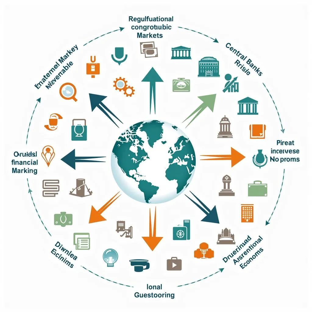 Diagram illustrating global financial markets' influence on domestic economies