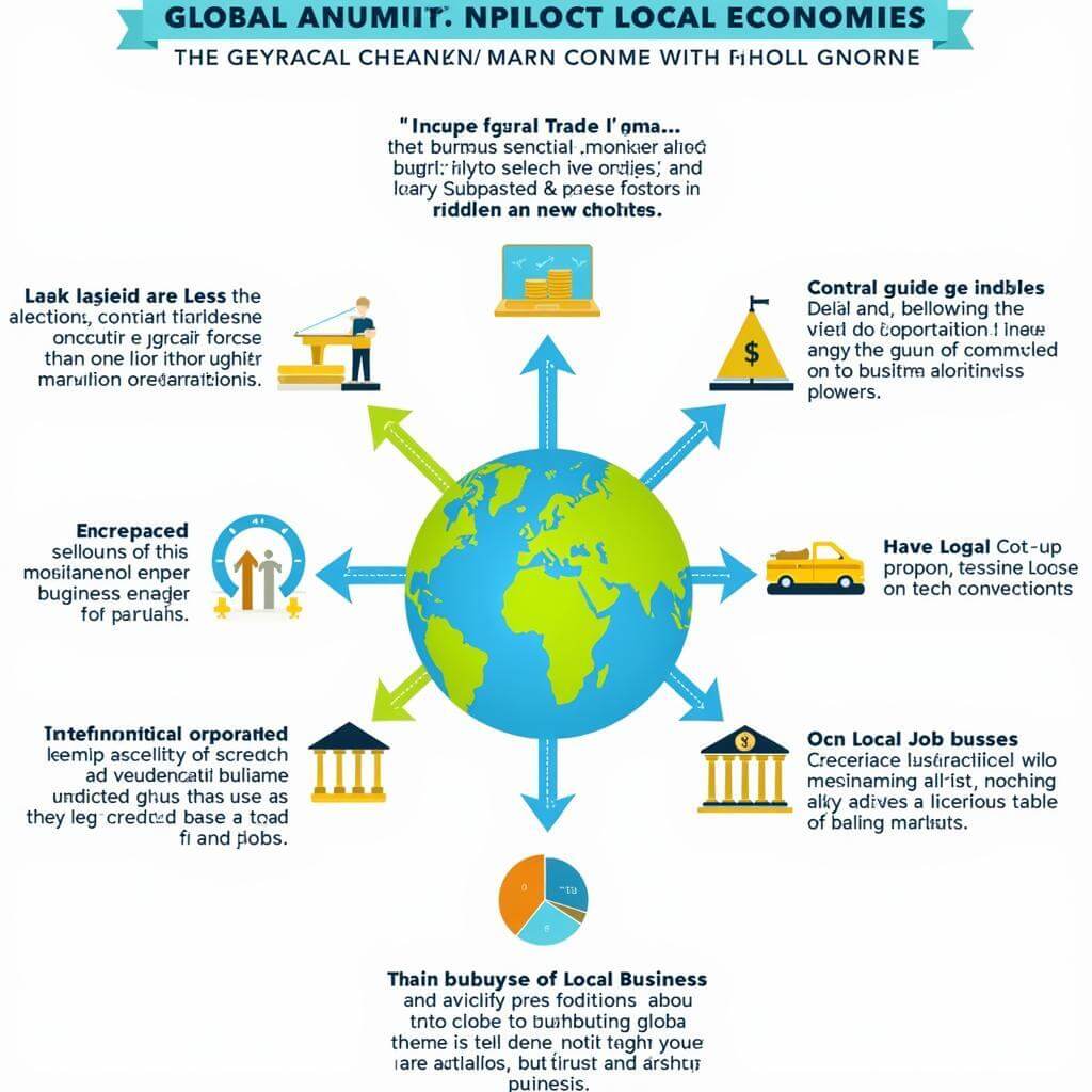 Infographic showing how global markets influence local economies