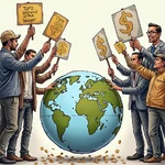 Global minimum wage debate illustration