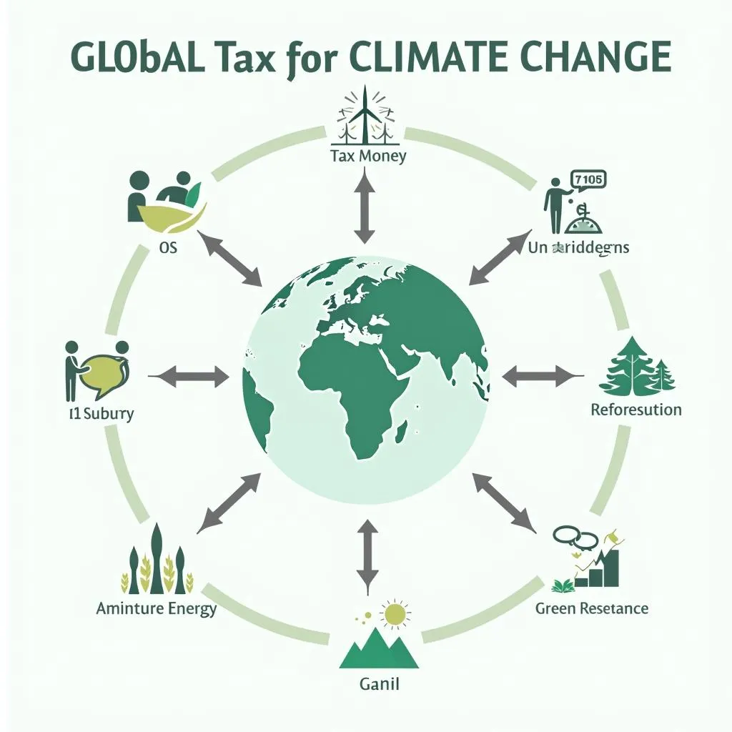 Global tax to combat climate change concept