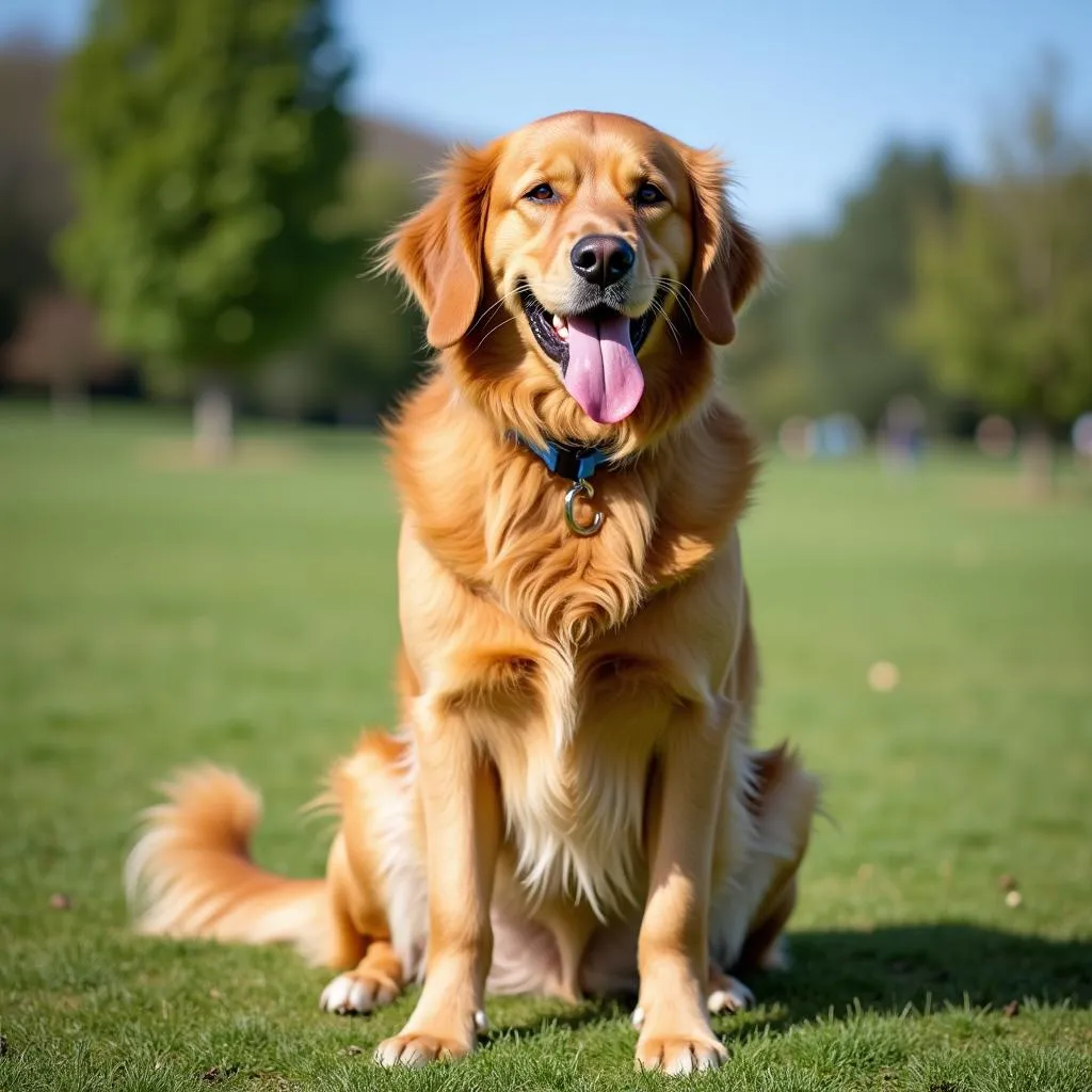 Golden retriever as an ideal pet