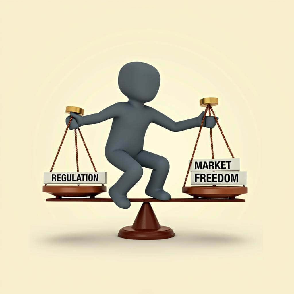 Government balancing financial regulation and market freedom