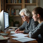 Grandmother teaching the importance of perseverance