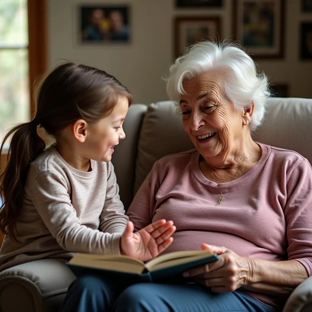 Grandmother teaching resilience lesson