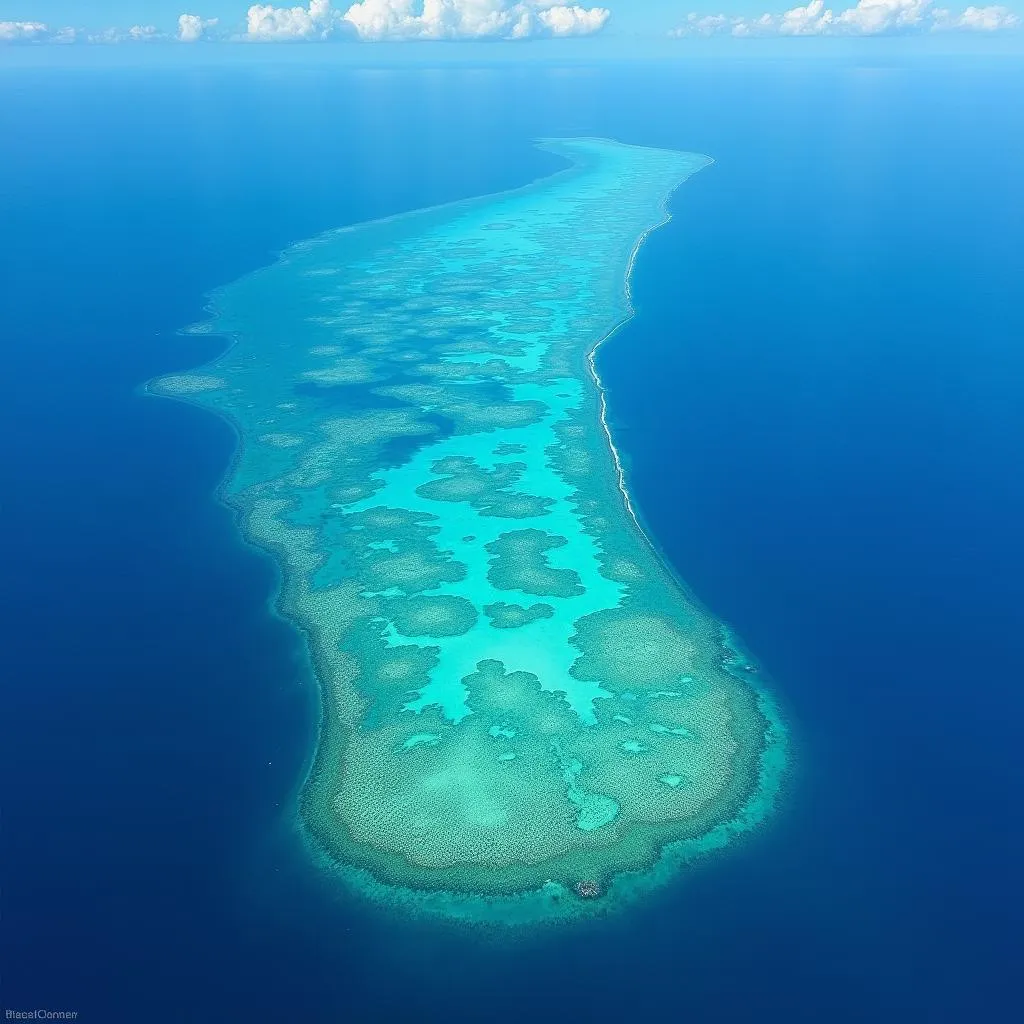 Aerial view of the Great Barrier Reef