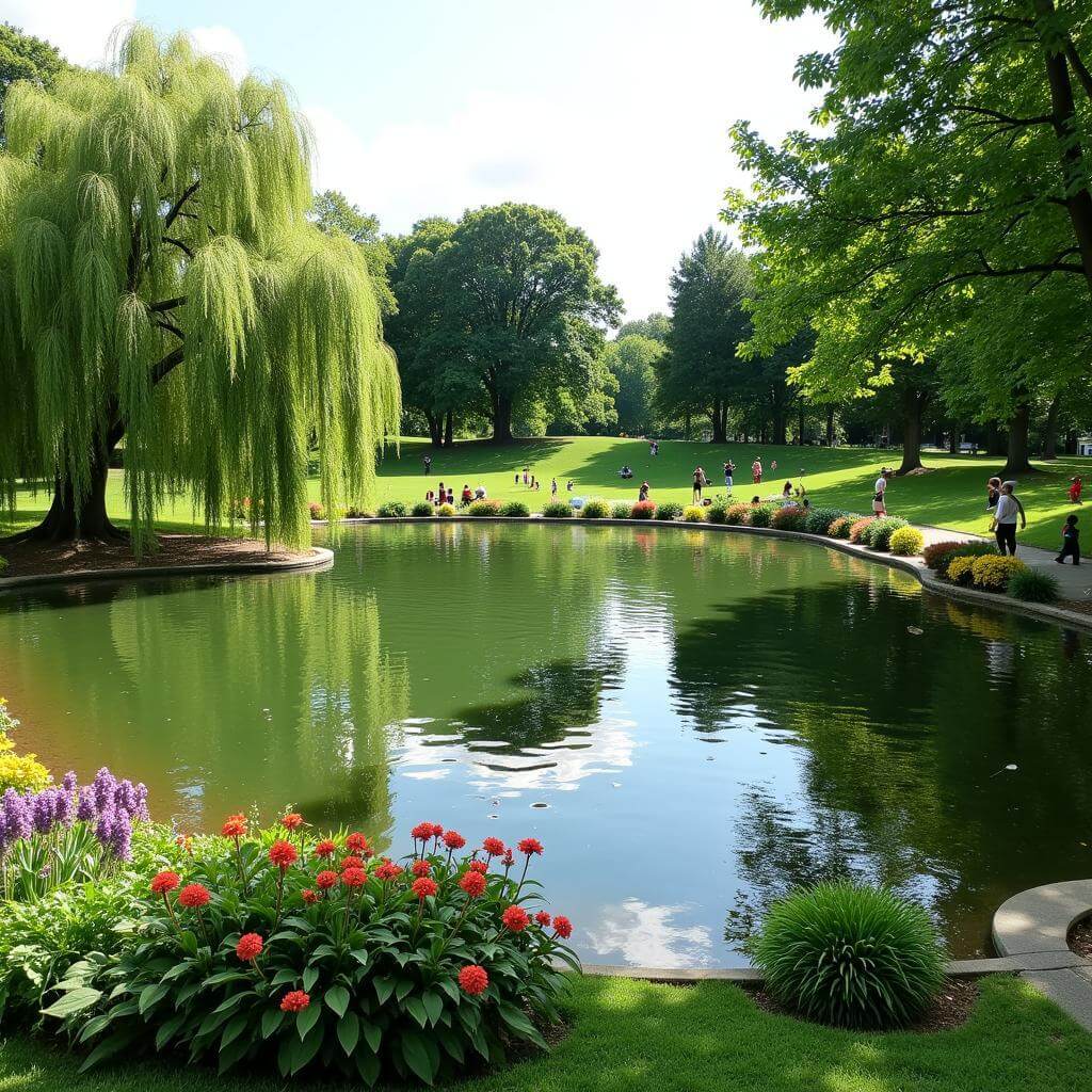 Serene pond in Greenwood Park