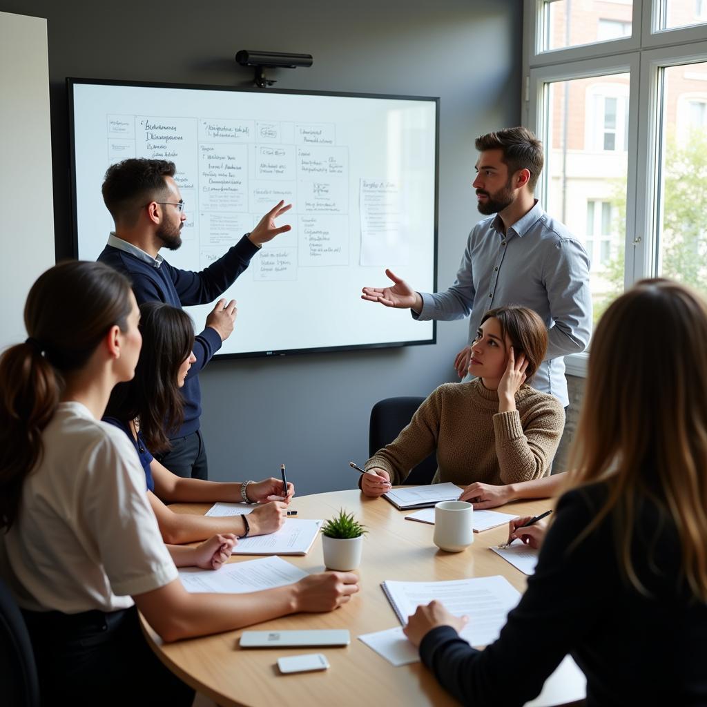 Diverse Team Collaborating in a Meeting Room