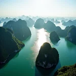 Limestone islands in Ha Long Bay, Vietnam