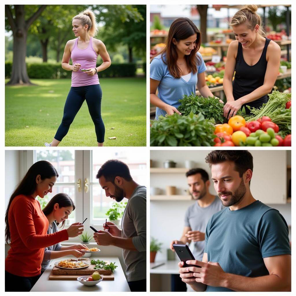 People making health-conscious lifestyle choices