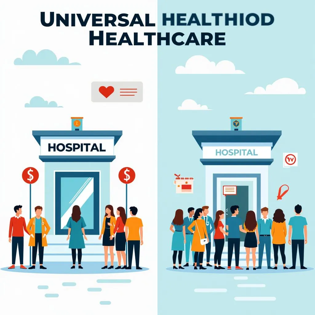 Healthcare access comparison infographic