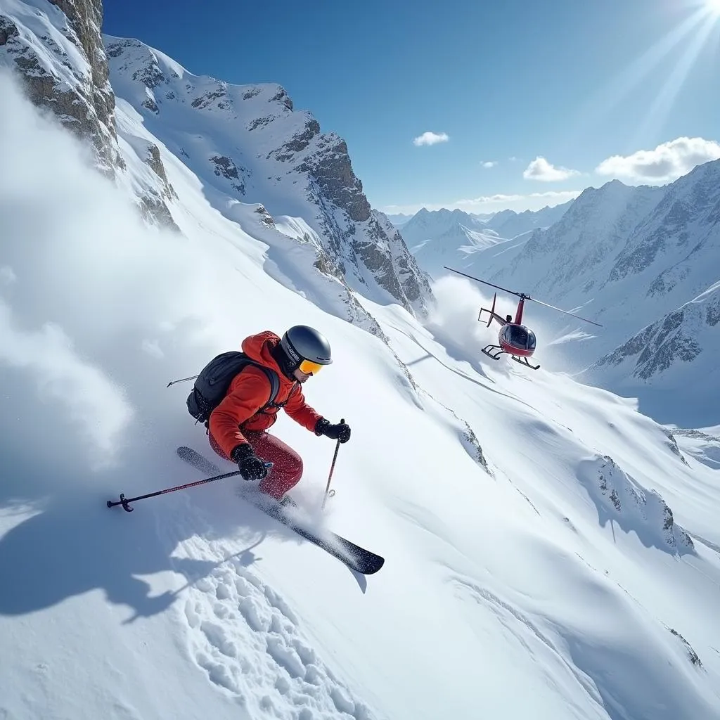 Heliskiing - an expensive but thrilling activity