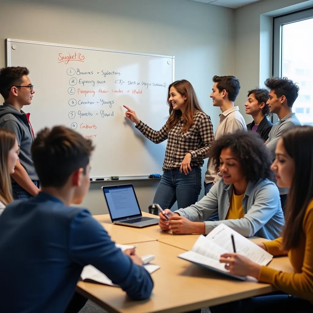 High school students choosing subjects