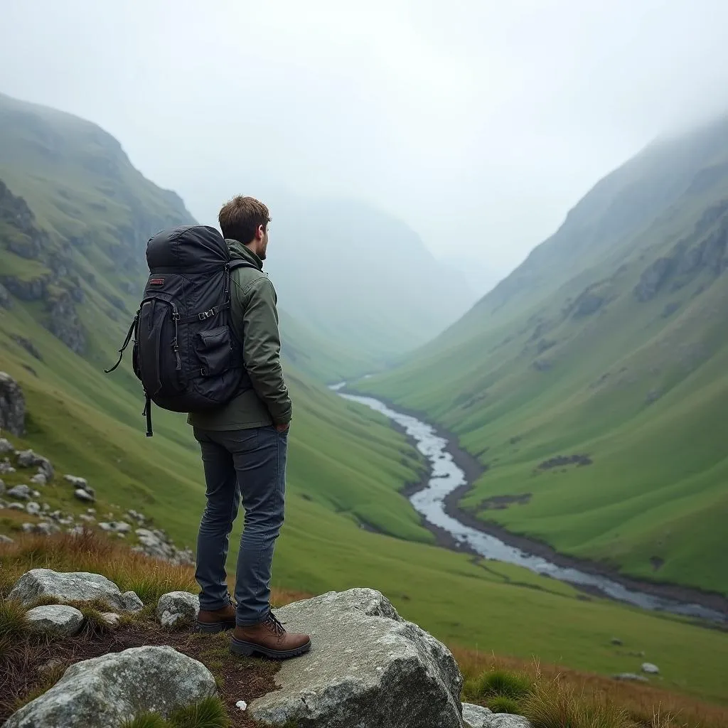 Hiking in the Scottish Highlands with breathtaking landscapes