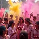 Vibrant Holi festival celebration in India