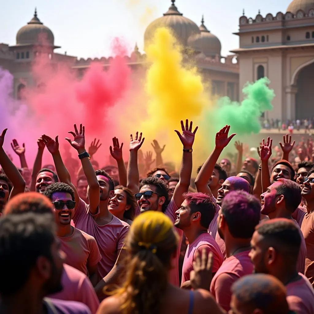 Vibrant Holi festival celebration in India