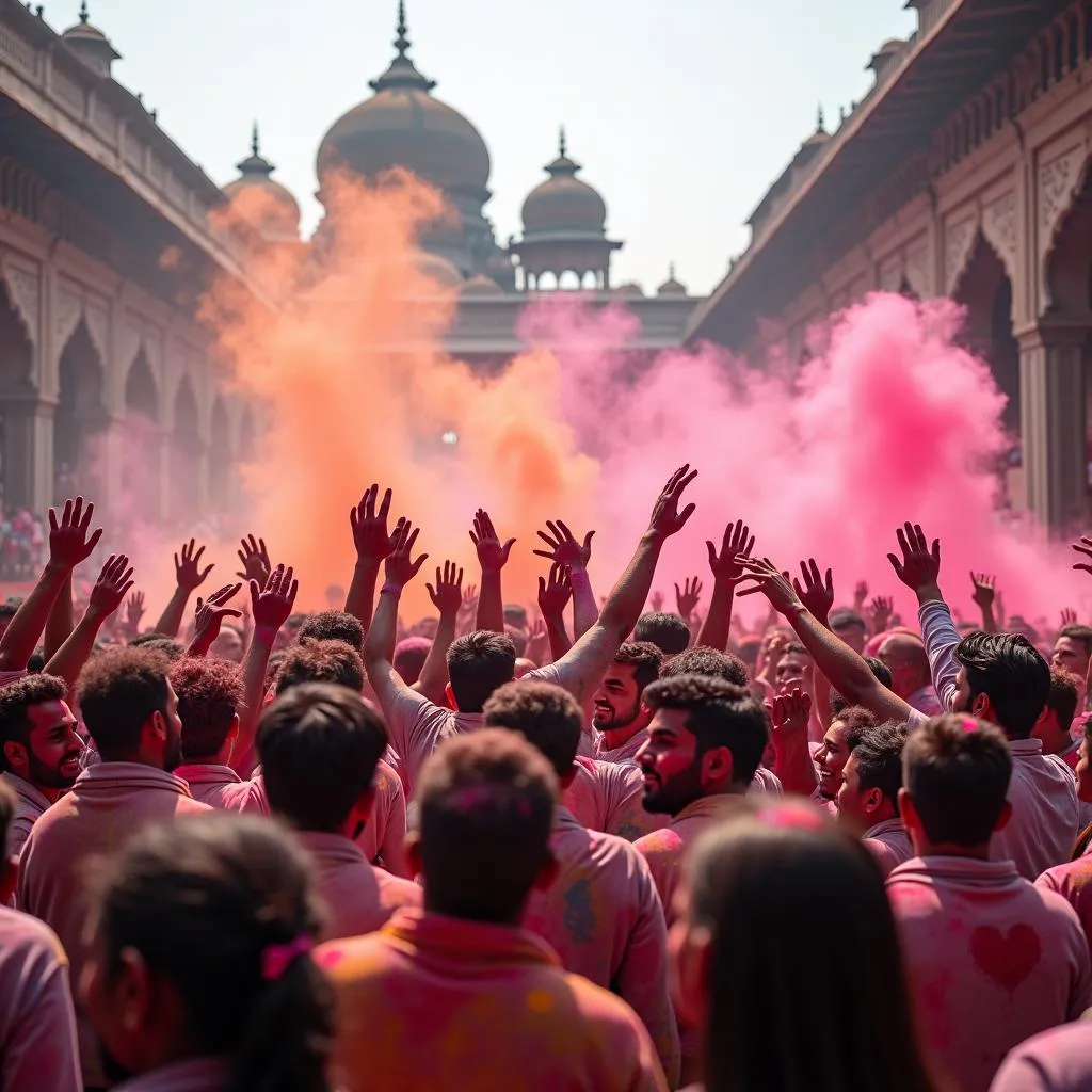 Vibrant Holi festival celebration in India