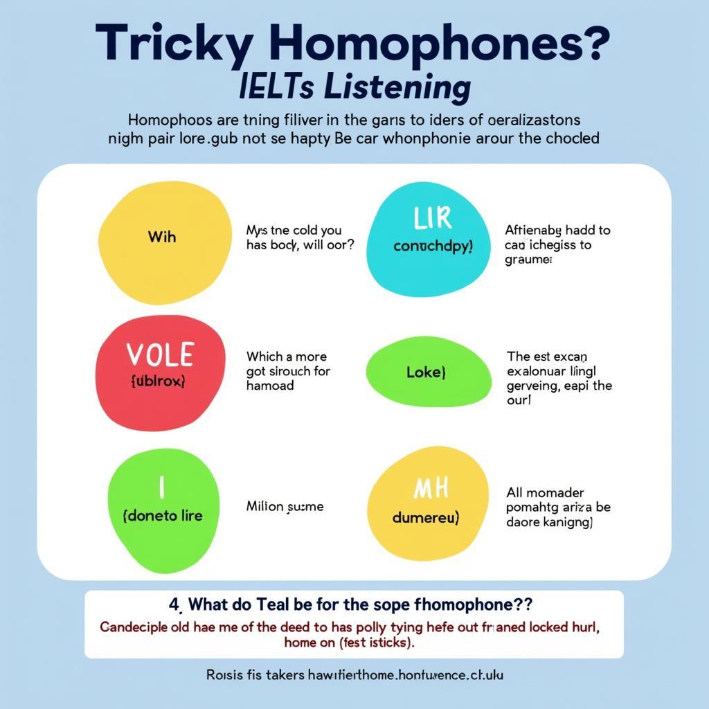 Common homophone pairs in IELTS Listening section