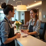 Hotel reception desk for check-in