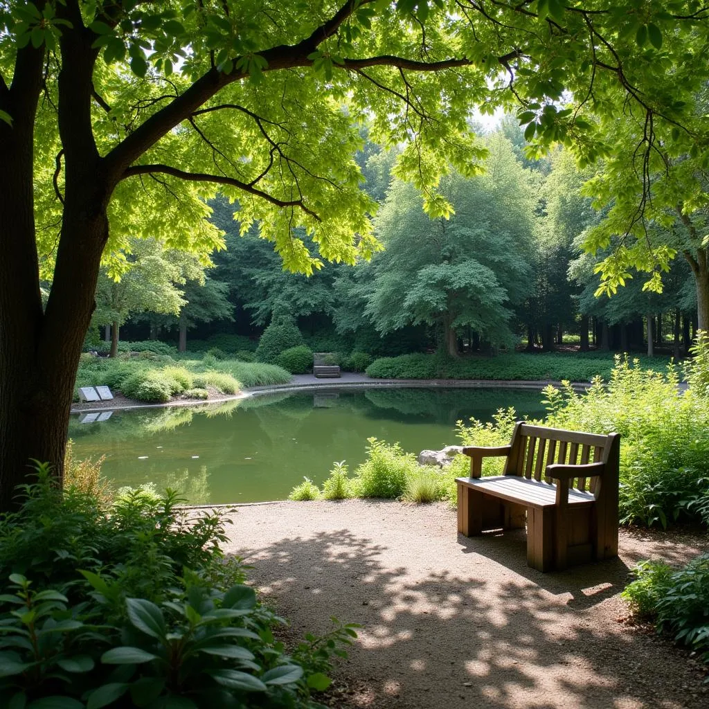 Ideal study space in a botanical garden