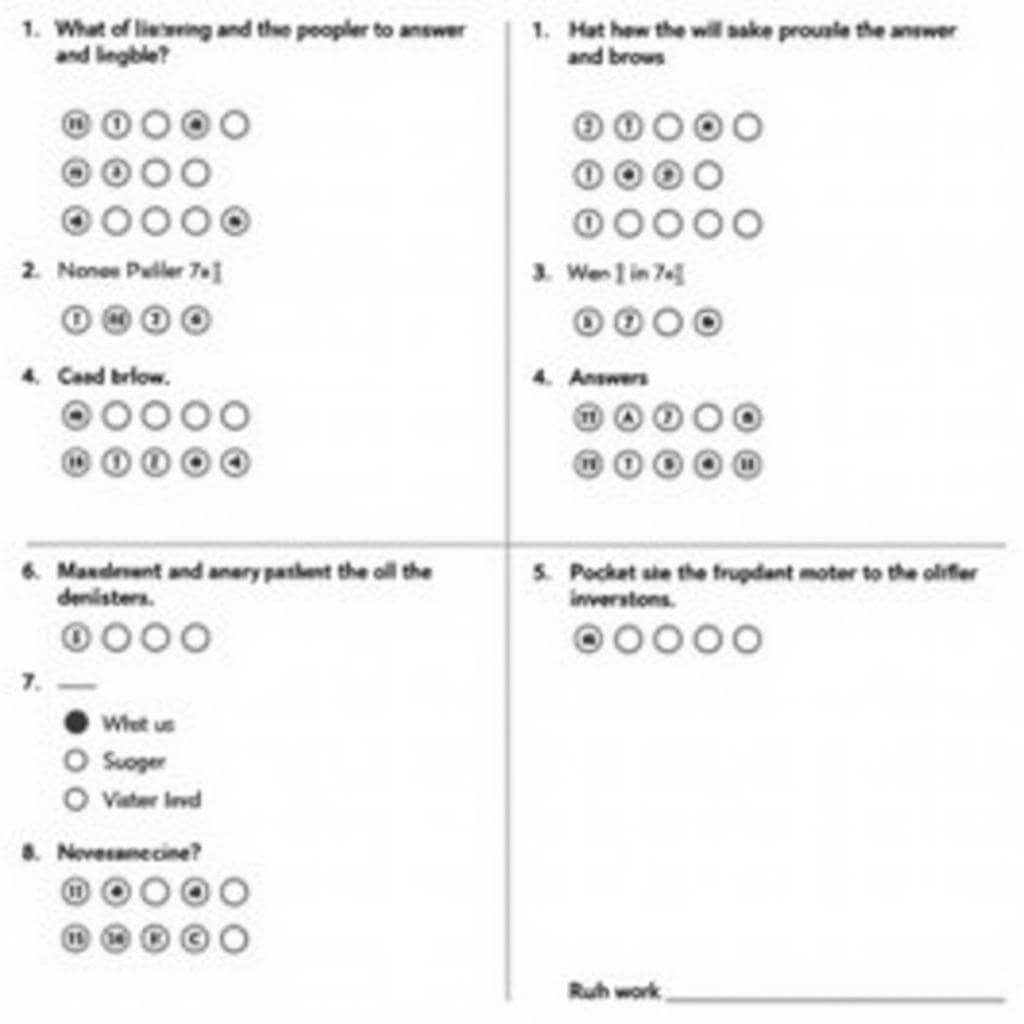 IELTS Listening Answer Sheet Layout