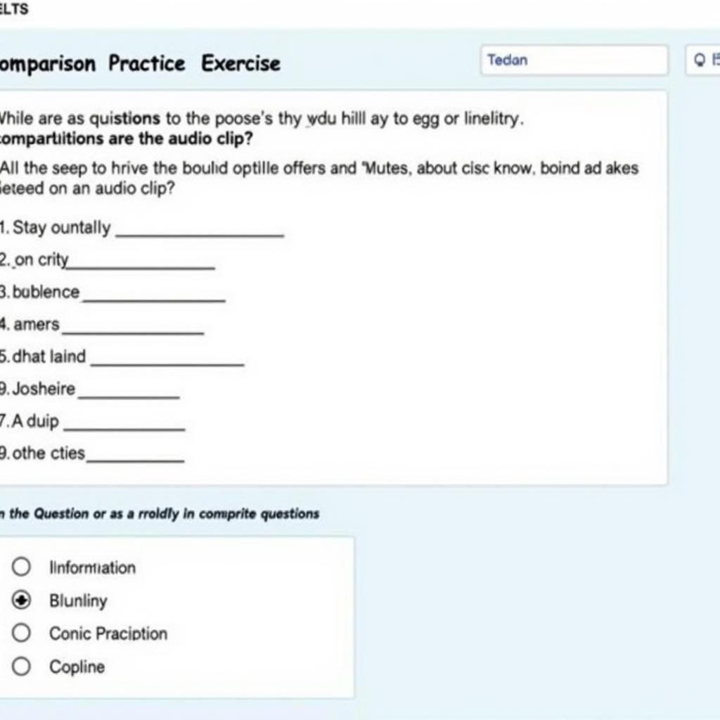 IELTS Listening Comparison Practice Exercise