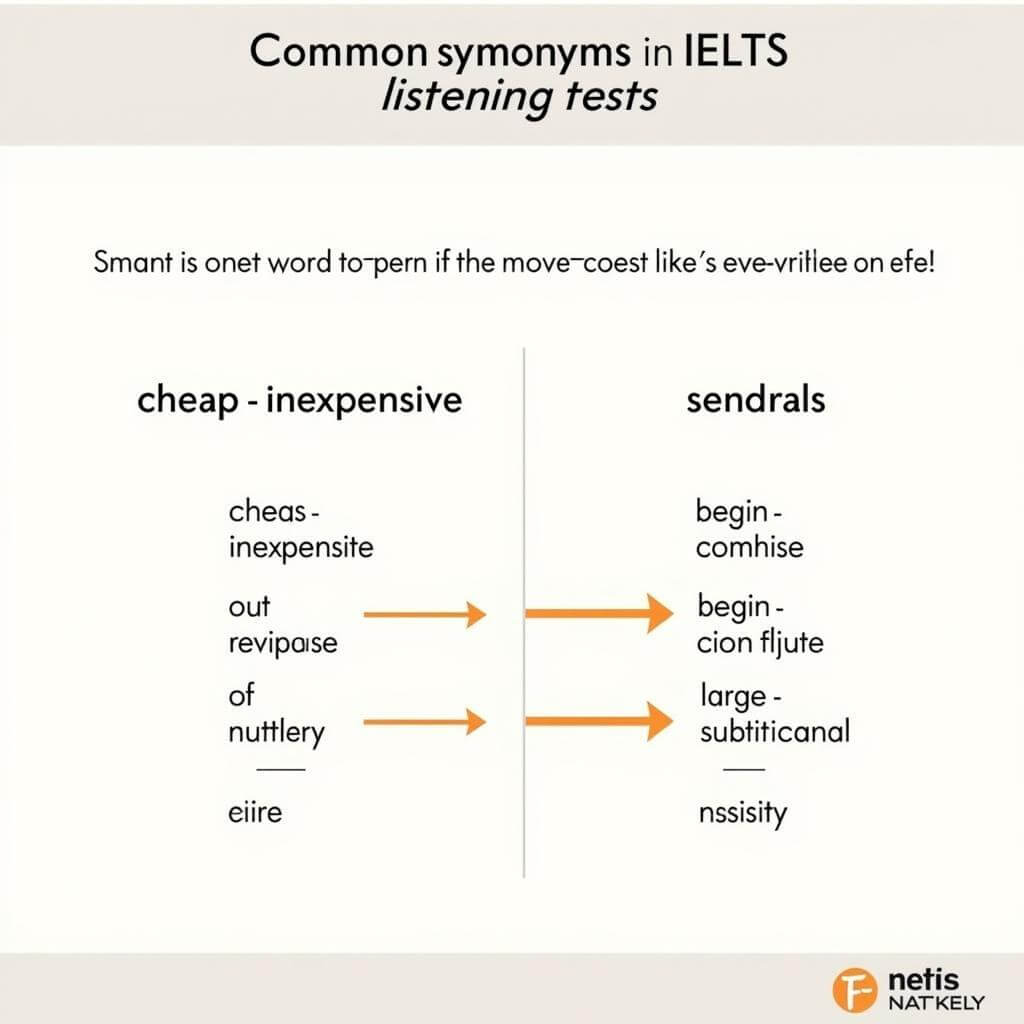 IELTS Listening Key Vocabulary Synonyms