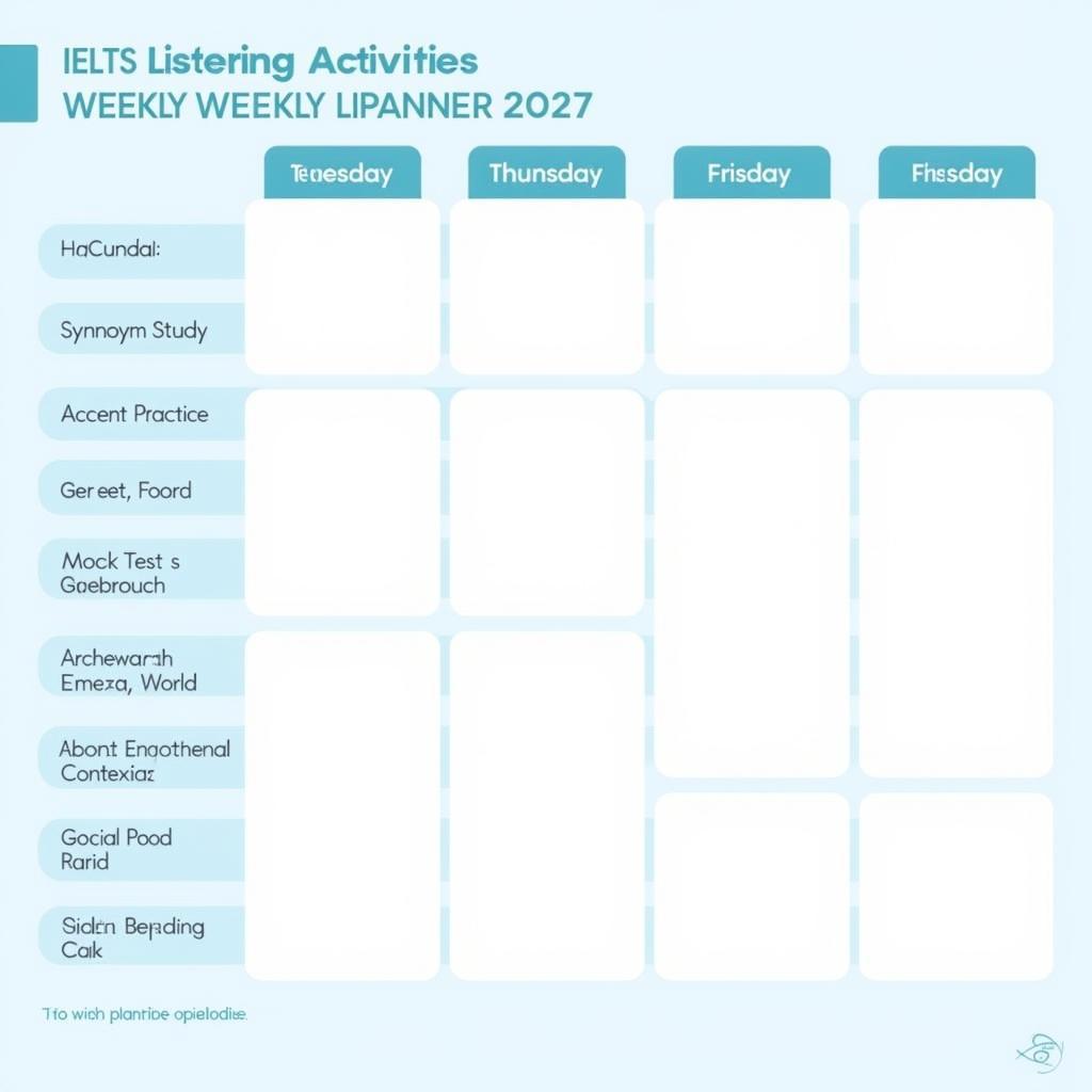 IELTS Listening Practice Schedule