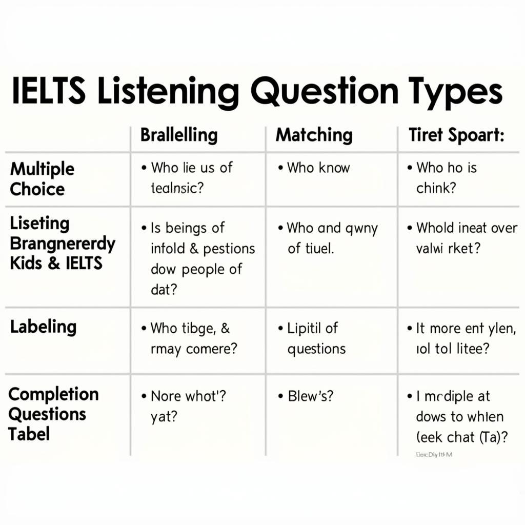 IELTS Listening Question Types and Strategies