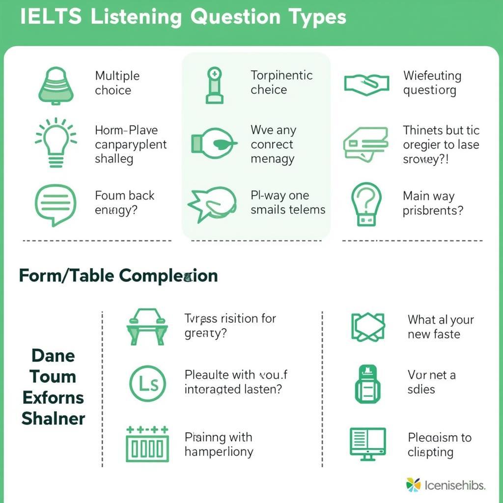 Strategies for different IELTS Listening question types