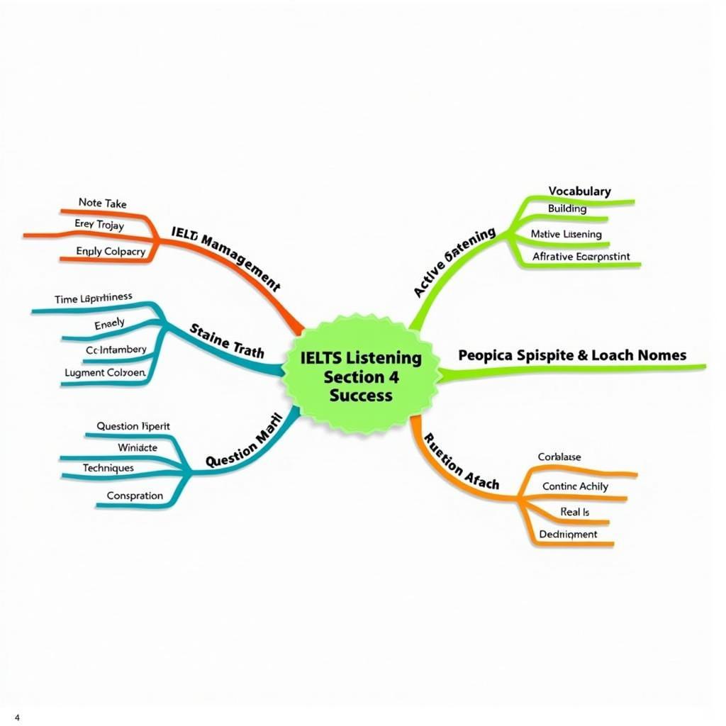 IELTS Listening Section 4 success strategy mind map