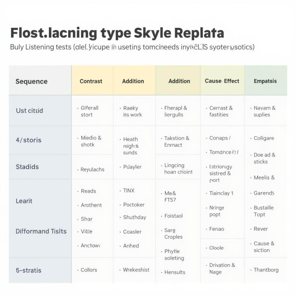 IELTS Listening Signal Words Chart