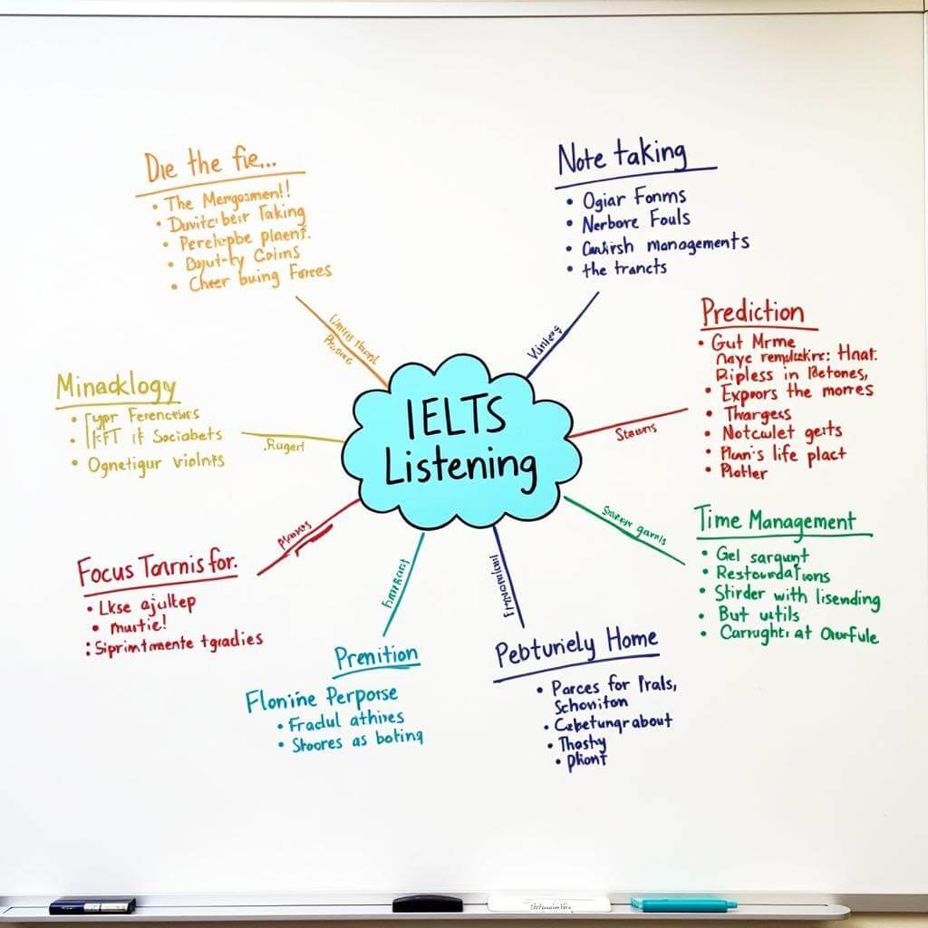 IELTS listening strategies mindmap