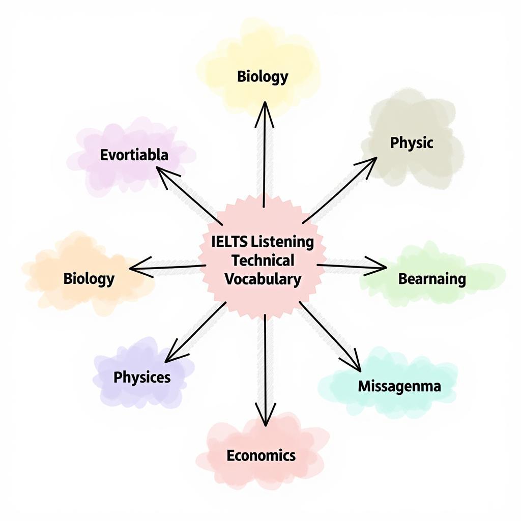 IELTS Listening Technical Vocabulary Mind Map