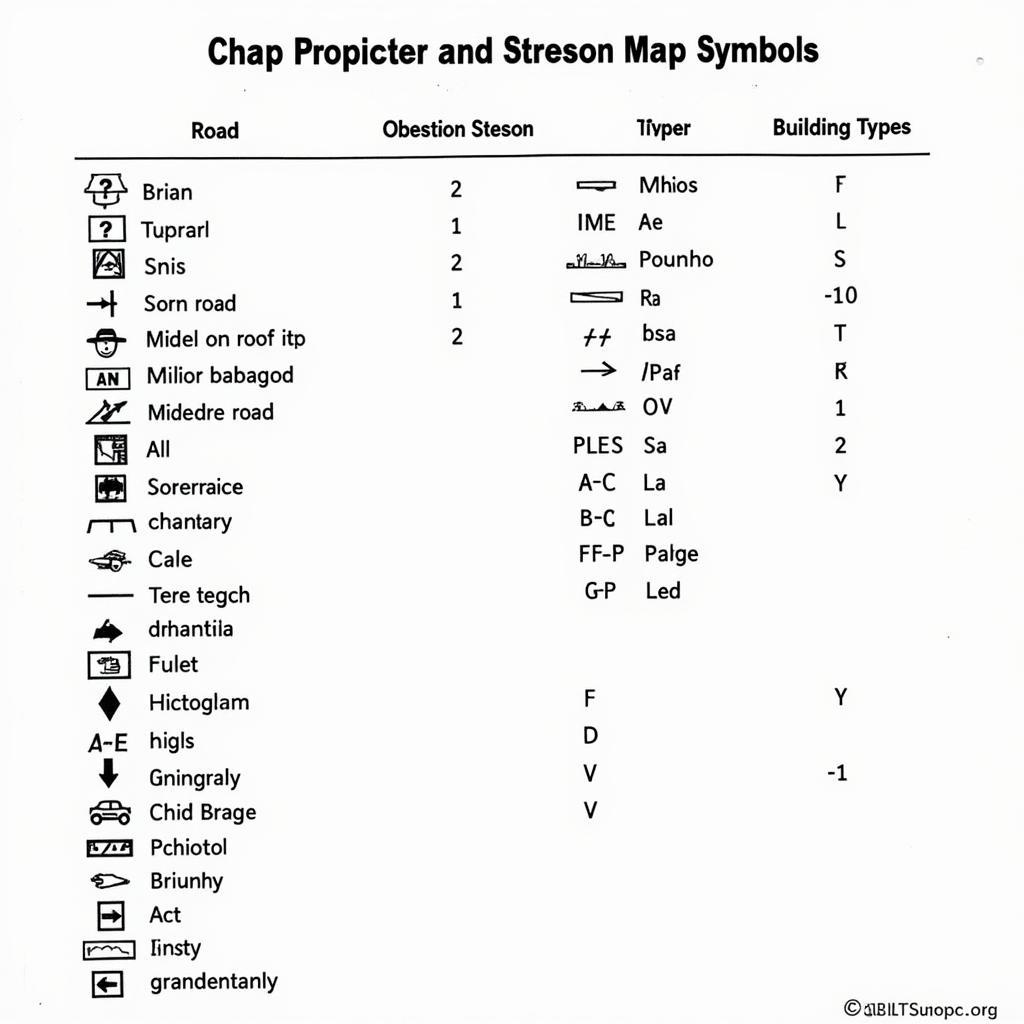 IELTS Map Labeling Abbreviations and Symbols