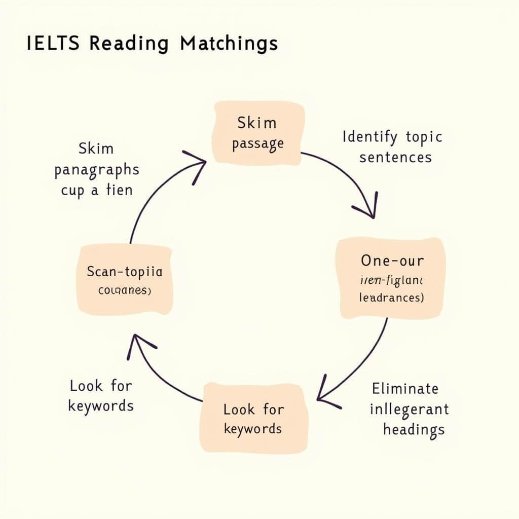 IELTS Matching Headings Strategy Diagram