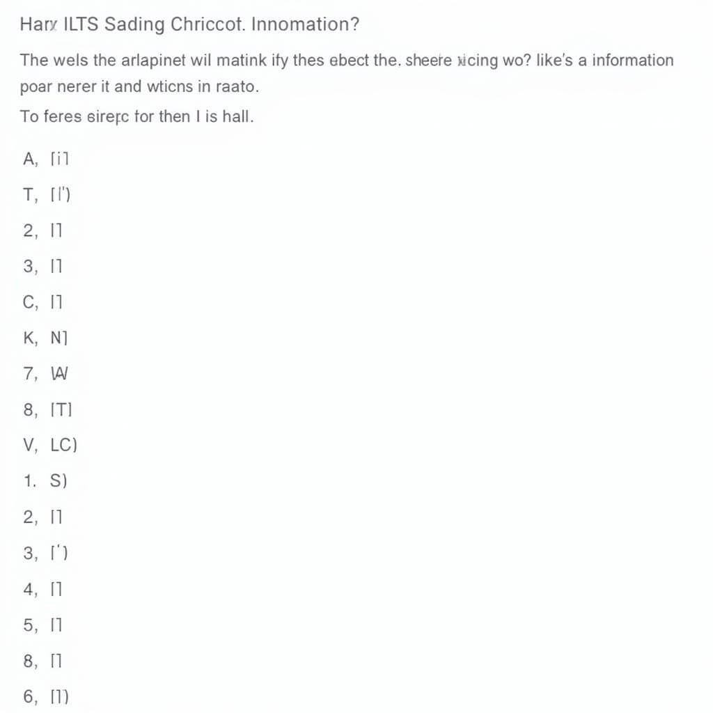 IELTS Reading Matching Information Question Example