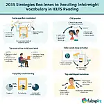 IELTS Reading success strategies infographic