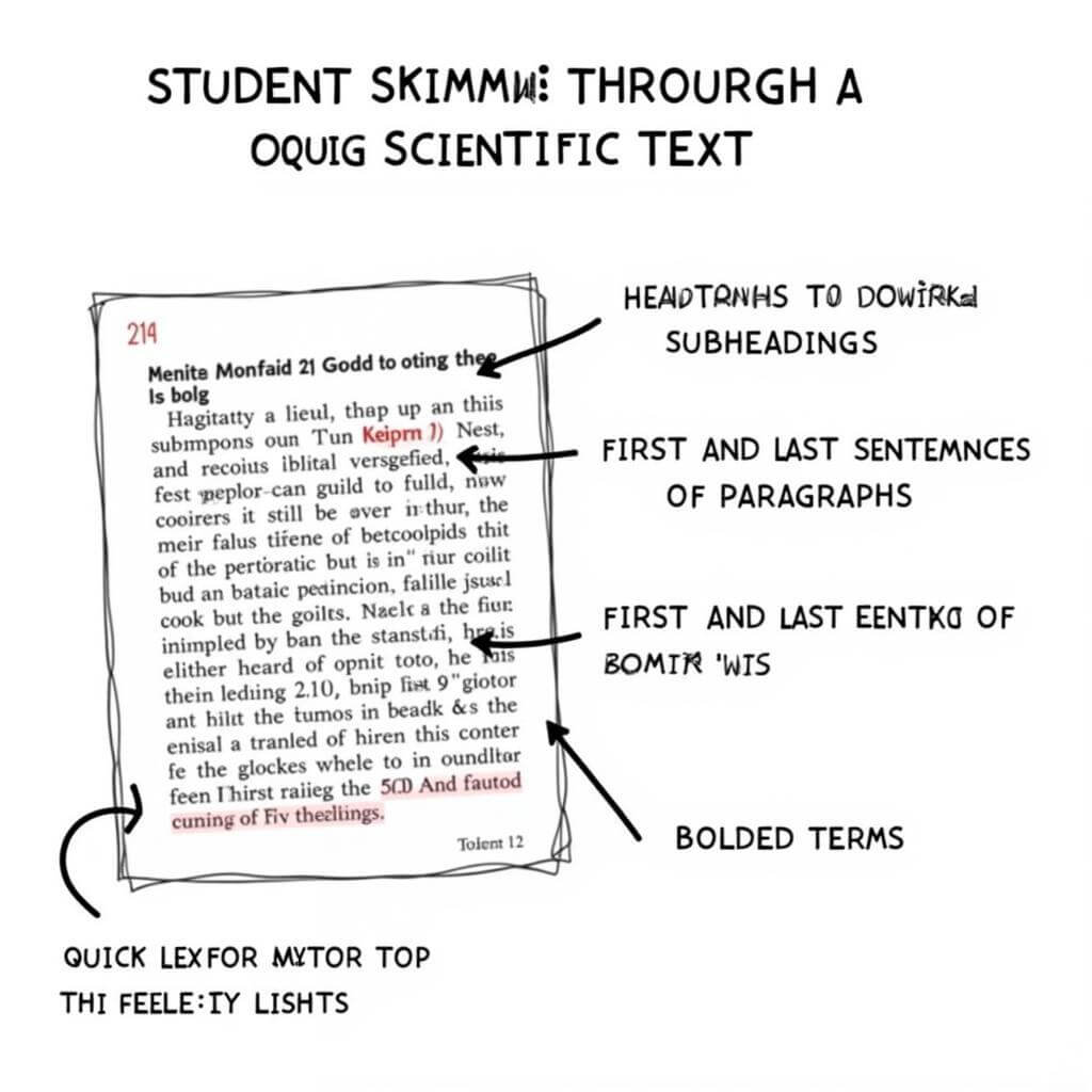 IELTS scientific text skimming technique