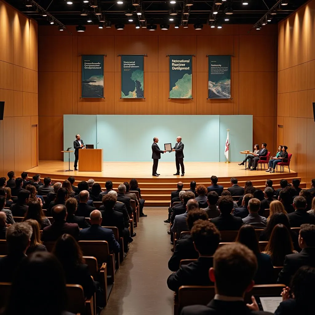 Award ceremony at an international conference