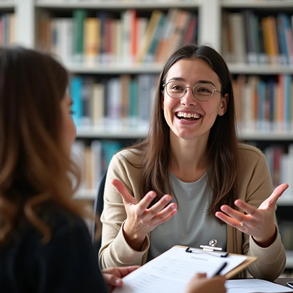 IELTS Speaking candidate answering examiner's question