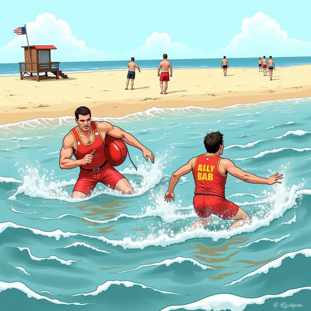 IELTS Speaking: Lifeguard performing a water rescue